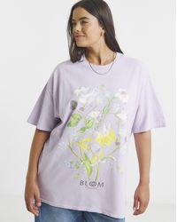 Simply Be - Floral Graphic T-Shirt - Lyst