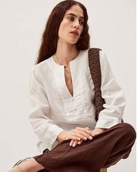 Monsoon - Alexis Knot Button Linen Top - Lyst