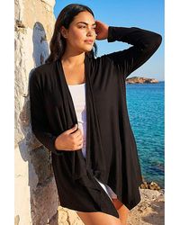 Roman Curve - Waterfall Front Cardigan - Lyst