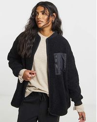 Simply Be - Borg Bomber With Nylon Pocket - Lyst