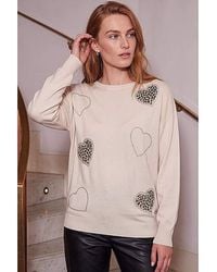 Roman - Roman Animal Heart Print Knit Jumper - Lyst