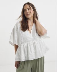 Simply Be - Applique Floral Smock Blouse - Lyst