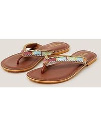 Monsoon - Leather Flip Flop Sandals - Lyst