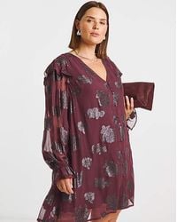 Simply Be - Jacquard Smock Dress - Lyst