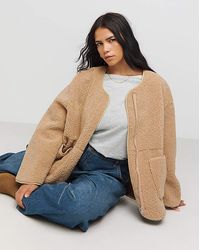 Simply Be - Round Neck Borg Jacket - Lyst