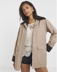 Simply Be - Waxed Cord Collar Barn Jacket - Lyst