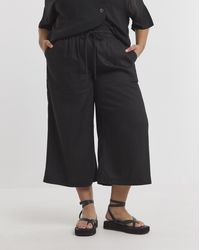 Simply Be - Tie Waist Linen Mix Culottes - Lyst