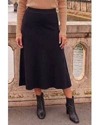 Roman - Roman Plain Elastic A Line Midi Skirt - Lyst