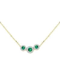 iJewel - 9Ct Lab Diamond Emerald Nkl - Lyst