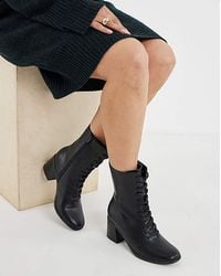 Simply Be - Lace Up Block Heel Boot Ex Wide - Lyst