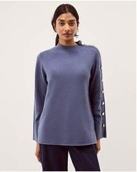 Monsoon - Breda Funnel Neck Button Jumper - Lyst