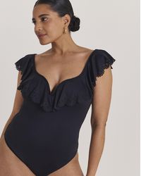 MAGISCULPT - Laser Cut Bardot Swimsuit - Lyst