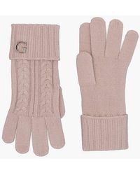 Guess - Knitted G Logo Gloves - Lyst