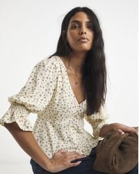 Simply Be - Shirred Sleeve Tea Blouse - Lyst