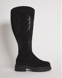 Simply Be - Western Chunky Knee Boots Ex Wide Sc - Lyst
