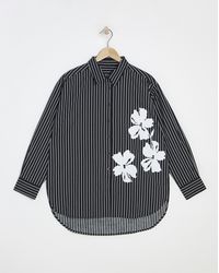 Simply Be - Placement Print Oversized Poplin Shirt - Lyst