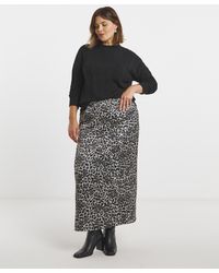 Simply Be - Print Satin Maxi Skirt - Lyst