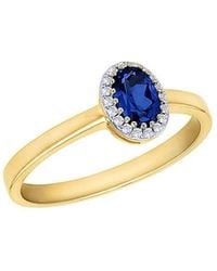 iJewel - 9Ct Yellowgold Lab Diamond Sapphire Ring - Lyst
