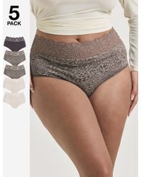 Pretty Secrets - 5 Pack Lace Top Full Fit Knickers - Lyst