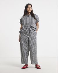 Simply Be - Gingham Barrel Leg Trouser - Lyst