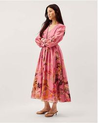 Monsoon - Aimee V-Neck Floral Midi Dress - Lyst