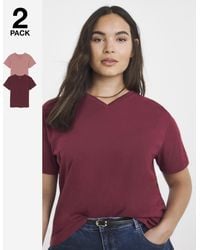 Simply Be - 2 Pack High V Neck Slim Fit T-Shirt - Lyst