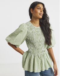 Simply Be - Shirred Peplum Blouse - Lyst
