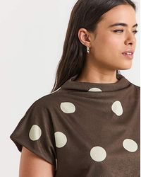 Simply Be - Spot Slash Neck Mesh Top - Lyst