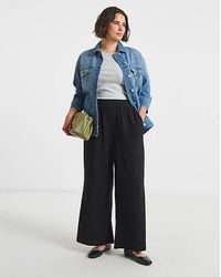 Simply Be - Jersey Textured Wide Leg Trousers - Lyst