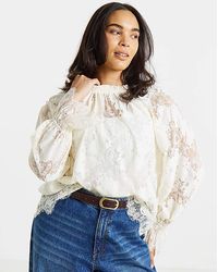 Simply Be - Lace Long Sleeve Top - Lyst