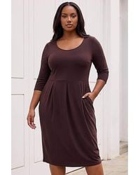 Roman Curve - Pocket Shift Midi Dress - Lyst