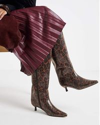 Simply Be - Kitten Heel Straight Boots Wide Curvy - Lyst