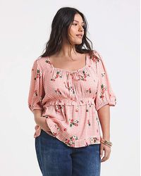 Simply Be - Crinkle Milkmaid Blouse - Lyst