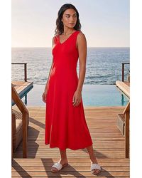 Roman - Roman Sleeveless V-Neck Midi Dress - Lyst