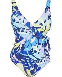 JD Williams - Leaf Wrap Over Swimsuit - Lyst