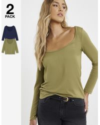 Simply Be - 2 Pack Scoop Neck Tops - Lyst