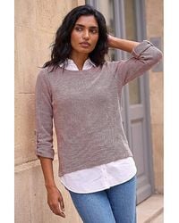 Roman - Roman Mock Shirt Textured Knit Jumper - Lyst