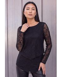 Roman - Roman Lace Layered Hem Top - Lyst