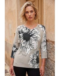 Roman - Roman Embellished Floral V-Neck Jumper - Lyst
