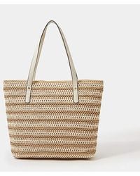 Accessorize - Stripe Raffia Shoulder Bag - Lyst
