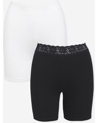 Pretty Secrets - 2 Pack Lace Trim Cotton Comfort Short - Lyst