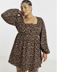 Simply Be - Floral Historic Detail Skater Dress - Lyst