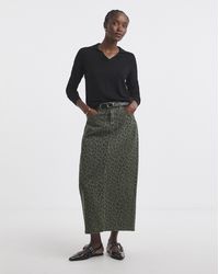Simply Be - Sbe Leopard Denim Midaxi Skirt - Lyst