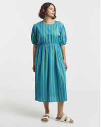 Simply Be - Seersucker Midi Dress - Lyst