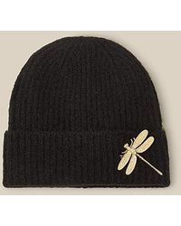 Monsoon - Becky Brooch Beanie Hat - Lyst