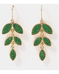 Accessorize - Beaded Leaf Drop Earrings - Lyst