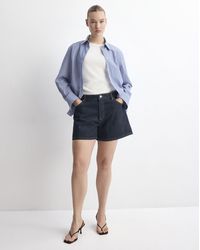 Mango - Straight Mid-Rise Denim Shorts - Lyst
