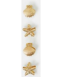 Accessorize - 4-Pack Mini Shell Claw Clips - Lyst