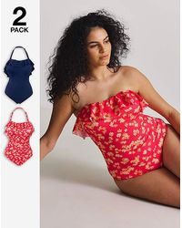 Simply Be - Value 2 Pack Swimsuits - Lyst