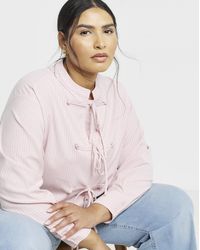Simply Be - Military Collarless Shirt - Lyst